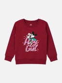 Baby Girls Minnie & Friends Printed Round Neck Full Sleeve Sweatshirt for Casual Winter Wear and Everyday Comfort
