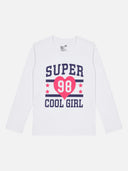 Girls Round Neck Full Sleeves Printed T-Shirt with Casual Styling, Easy Movement and Comfortable Regular Wear Appeal