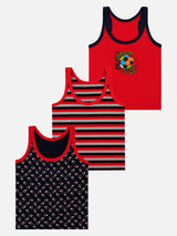 Boys Innerwear Vest Round Neck Sleeveless Solid for Everyday Comfort, Easy Layering and Kids Essentials - Pack of 3