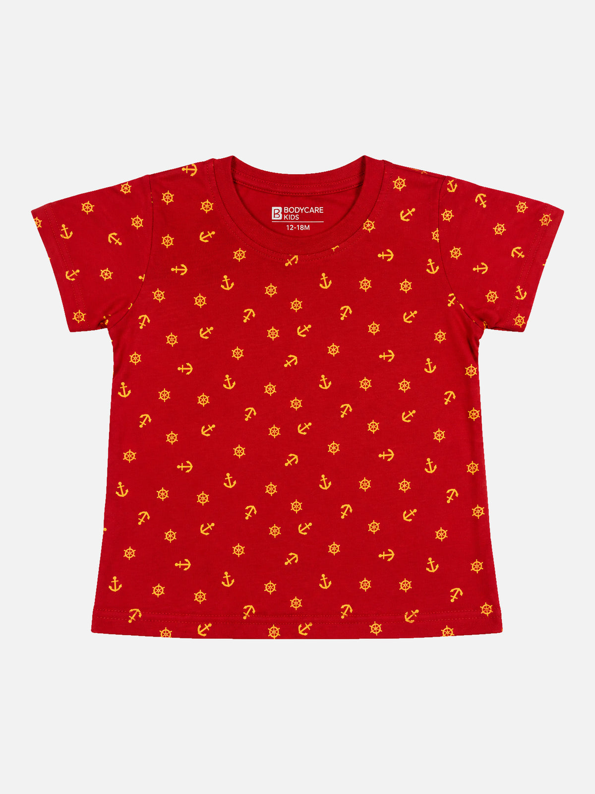Baby Boys 100% Cotton Round Neck Half Sleeve Printed T-Shirt with Breathable Fabric and Regular Fit - Pack of 1