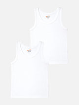 Boys Organic Vest Round Neck Sleeveless Pack of 2