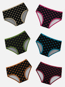 Girls Lycra Waistband Panty for Everyday Innerwear Essentials, Secure Fit and Regular Comfort - Pack of 6