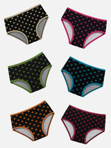 Girls Lycra Waistband Panty for Everyday Innerwear Essentials, Secure Fit and Regular Comfort - Pack of 6