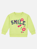 Baby Girls Cotton Blend Round Neck Full Sleeve Sweatshirt for Comfortable Casual Wear and Everyday Styling - Pack of 1
