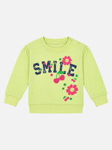 Baby Girls Cotton Blend Round Neck Full Sleeve Sweatshirt for Comfortable Casual Wear and Everyday Styling - Pack of 1