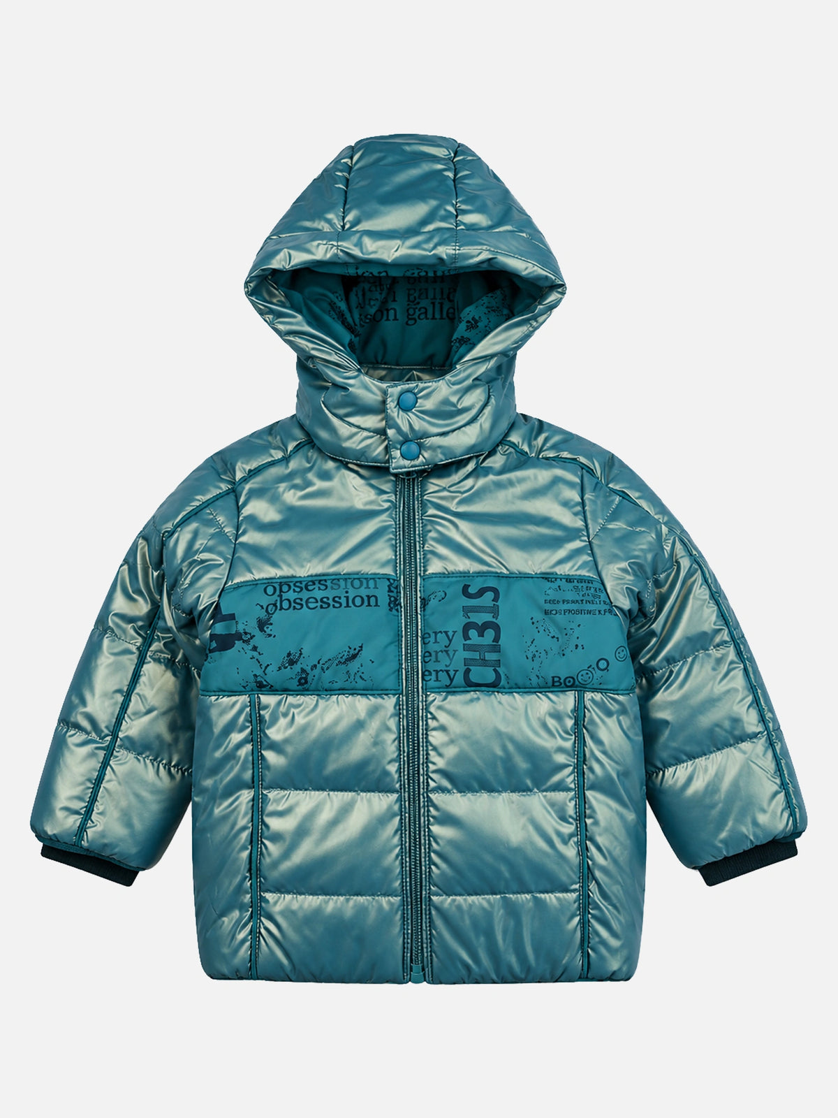 Baby Boys Polyester Quilted Hooded Jacket with Full Sleeves, Standard Length and Comfortable Winter Outerwear