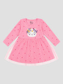 Baby Girls Lycra Rib Frock with Regular Fit for Casual Wear, Easy Movement, Everyday Comfort and Regular Use