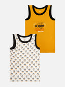 Boys Innerwear Vest Round Neck for Everyday Innerwear Comfort, Easy Layering and Regular Use - Pack of 2
