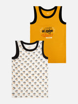 Boys Innerwear Vest Round Neck for Everyday Innerwear Comfort, Easy Layering and Regular Use - Pack of 2