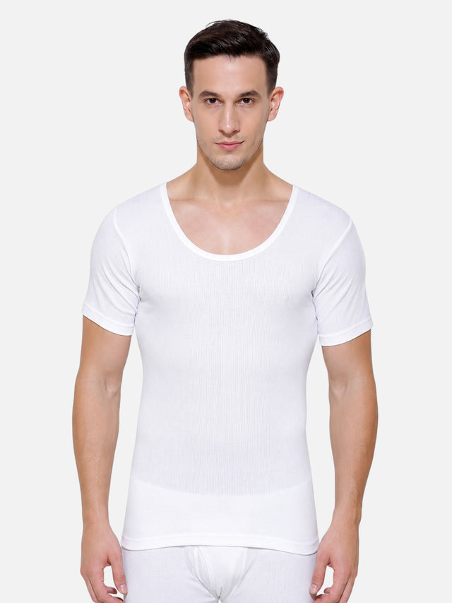Men Round Neck Half Sleeves Thermal Top for Winter Base Layering, Cold-Weather Comfort and Everyday Warm Innerwear Essentials