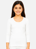 Girls Rib Eyelit Round Neck Full Sleeves Thermal Top