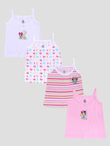 Baby Girls Minnie & Friends Innerwear Vest Sleeveless for Everyday Comfort, Easy Layering and Wardrobe Essentials - Pack of 4