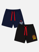 Boys Solid Shorts with Easy Pull-On Comfort for Casual Wear, Lounge Wear and Everyday Movement - Pack of 2