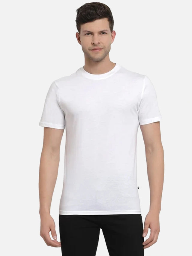 Men 100% Cotton Round Neck T-Shirt with Half Sleeves, Soft Regular Fit Comfort and Everyday Casual Wear