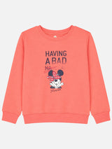 Baby Girls Minnie & Friends Printed Round Neck Full Sleeve Sweatshirt for Everyday Casual Wear and Winter Styling
