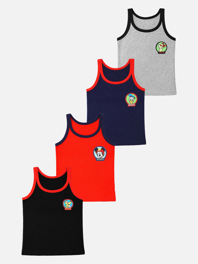 Boys Vest Round Neck Sleeveless Pack of 4 - Bodycare