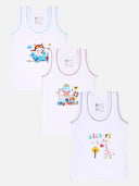 Baby Boys Round Neck Sleeveless Vest Innerwear for Comfortable Daily Wear, Easy Movement and Regular Use - Pack of 3