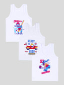 Boys Innerwear Vest Round Neck Sleeveless for Everyday Innerwear Comfort, Easy Layering and Regular Use - Pack of 3
