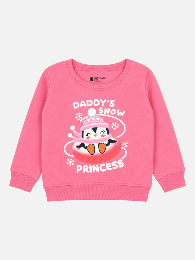 Baby Girls Round Neck Full Sleeve Sweatshirt for Comfortable Casual Wear, Easy Movement and Everyday Styling