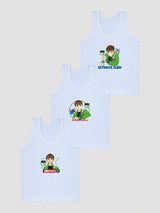 Boys Benten Innerwear Vest Round Neck Sleeveless Solid for Everyday Comfort and Easy Layering - Pack of 3