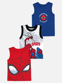 Boys Spiderman 100% Cotton Vest Pack of 3
