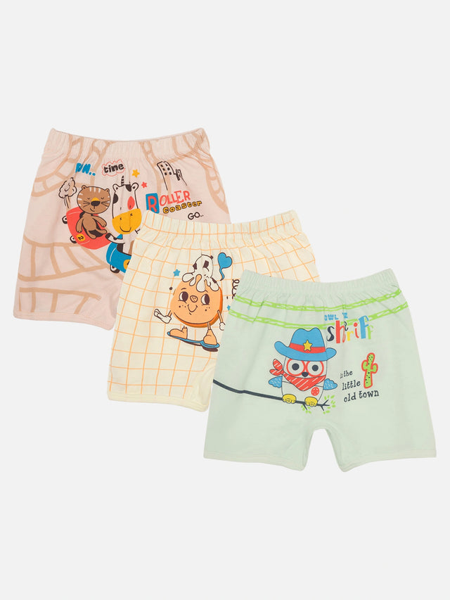 Unisex 100% Cotton Bloomer with Inner Elastic for Everyday Innerwear Comfort and Regular Use - Pack of 3