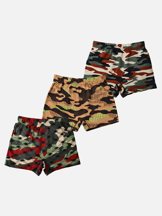 Boys 100% Cotton Trunk with Inner Elastic for Everyday Innerwear Comfort and Regular Use - Pack of 3