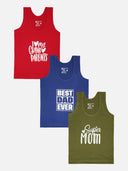 Unisex Baby 100% Cotton Round Neck Sleeveless Vest for Everyday Innerwear Comfort and Easy Dressing - Pack of 3