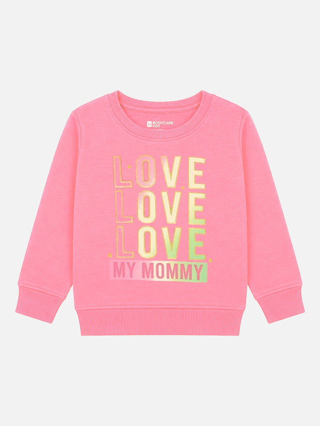 Baby Girls Round Neck Full Sleeve Sweatshirt for Comfortable Casual Wear, Everyday Styling and Regular Use
