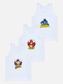 Boys Justice League Vest Round Neck Sleeveless Pack of 3