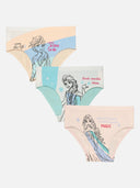 Girls Frozen Cotton Spandex Panty with Inner Elastic Comfort, Soft Fit and Character Print Appeal - Pack of 3