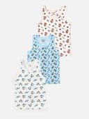 Boys Vest Round Neck Sleeveless Pack of 3