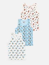 Boys Vest Round Neck Sleeveless Pack of 3