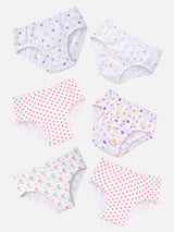 Girls 100% Cotton Panty with Inner Elastic for Soft Everyday Innerwear Comfort and Regular Use - Pack of 6