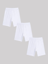 Girls 100% Cotton Shorties with Inner Elastic for Comfortable Coverage, Durable Wear and Easy Movement - Pack of 3