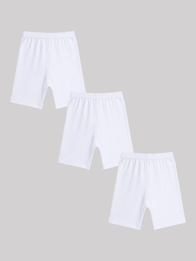 Girls 100% Cotton Shorties with Inner Elastic for Comfortable Coverage, Durable Wear and Easy Movement - Pack of 3
