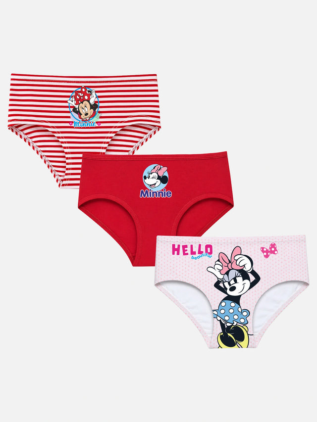Girls Minnie & Friends Innerwear Panty 100% Cotton Soft Skin Friendly for Everyday Comfort and Easy Fit - Pack of 3