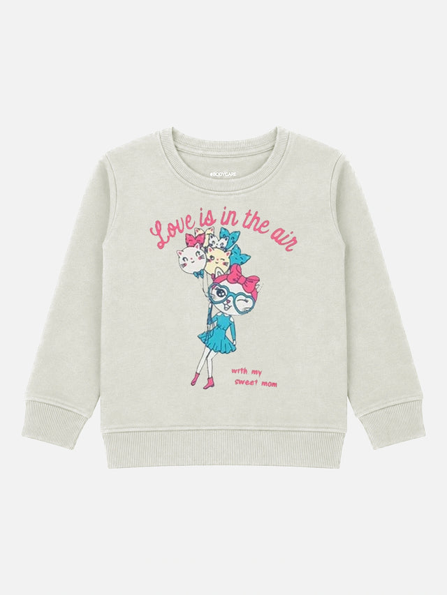 Baby Girls Round Neck Full Sleeve Sweatshirt for Regular Casual Comfort, Easy Styling and Wardrobe Use