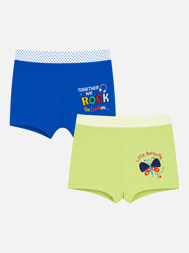 Girls Innerwear Boyshorts with Lycra Band for Comfortable Coverage, Easy Movement and Everyday Wardrobe Essentials - Pack of 2