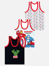 Boys Avengers Vest Round Neck Sleeveless Pack of 3