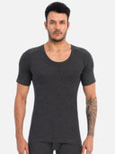 Men Round Neck Half Sleeves Thermal Top for Winter Base Layering, Cold-Weather Comfort and Everyday Warm Innerwear Essentials