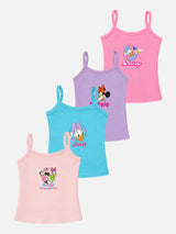 Girls Minnie & Friends Vest Dori Neck Sleeveless Pack of 4 - Bodycare