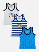 Unisex 100% Cotton Round Neck Sleeveless Vest for Baby Innerwear Comfort and Easy Layering - Pack of 3