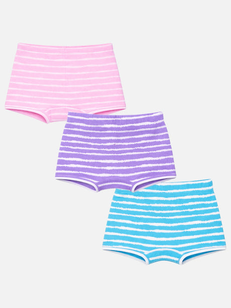 Girls 100% Cotton Boyshorts Inner Elastic Pack of 3 - Bodycare