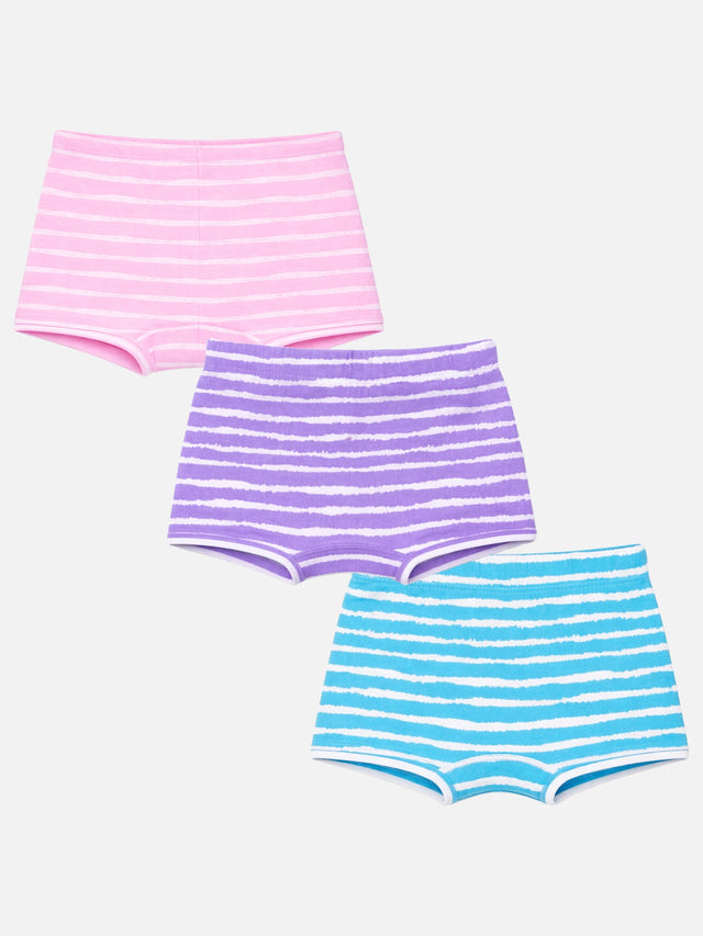 Girls 100% Cotton Boyshorts Inner Elastic Pack of 3 - Bodycare