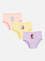 Girls Frozen Innerwear Panty with Top Elastic for Everyday Comfort, Easy Fit and Kids Wardrobe Essentials - Pack of 3