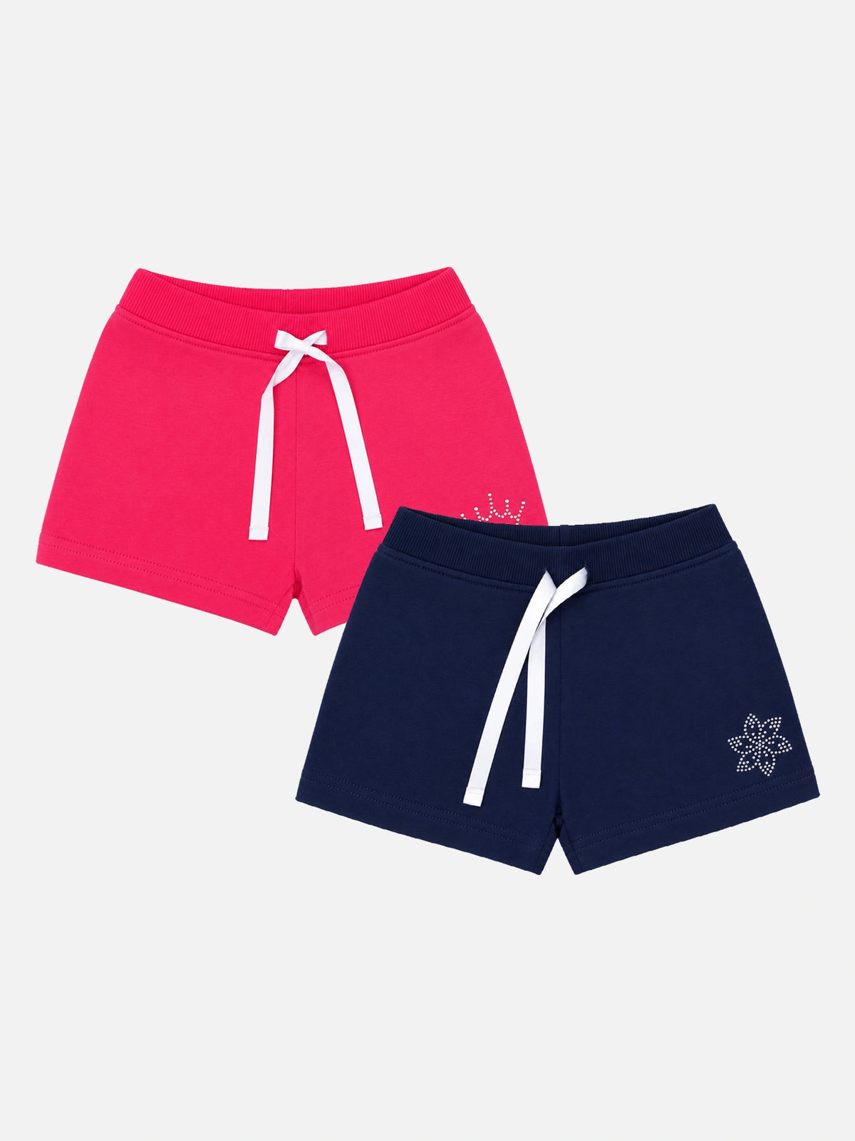 Baby Girls Solid Shorts with Easy Pull-On Comfort for Casual Wear, Lounge Wear and Everyday Movement - Pack of 2