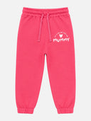 Baby Girls Interlock Track Pant with Printed Regular Fit for Casual Wear, Lounge Comfort and Easy Movement