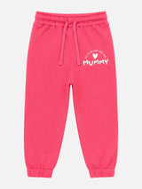 Baby Girls Interlock Track Pant with Printed Regular Fit for Casual Wear, Lounge Comfort and Easy Movement