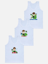 Bodycare Benten Boys Vest Round Neck Sleeveless Solid Pack Of 3